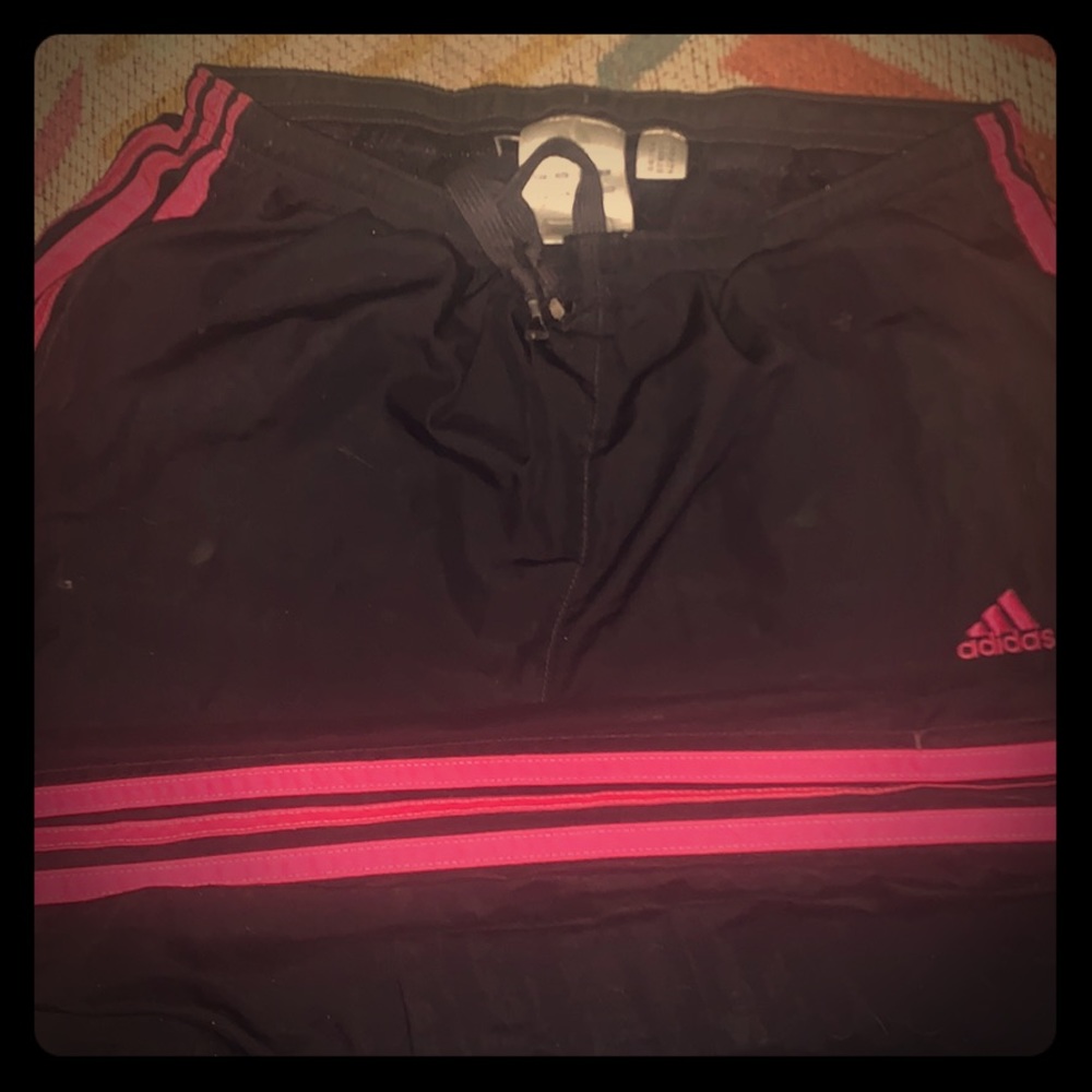 Track/Casual Pants.Black w/3darkpink lines.SZ.M